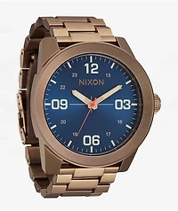 Nixon Corporal Stainless Steel Desert Gold & Arles Blue Analog Watch