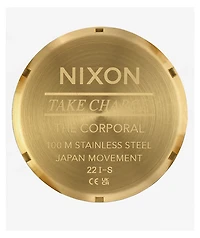 Nixon Corporal Stainless Steel Gold & Turquoise Analog Watch