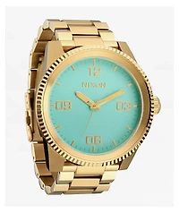 Nixon Corporal Stainless Steel Gold & Turquoise Analog Watch