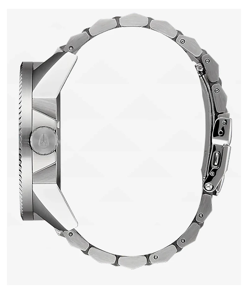 Nixon Corporal Stainless Steel Silver & Coral Analog Watch