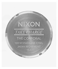 Nixon Corporal Stainless Steel Silver & Coral Analog Watch