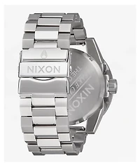 Nixon Corporal Stainless Steel Silver & Coral Analog Watch