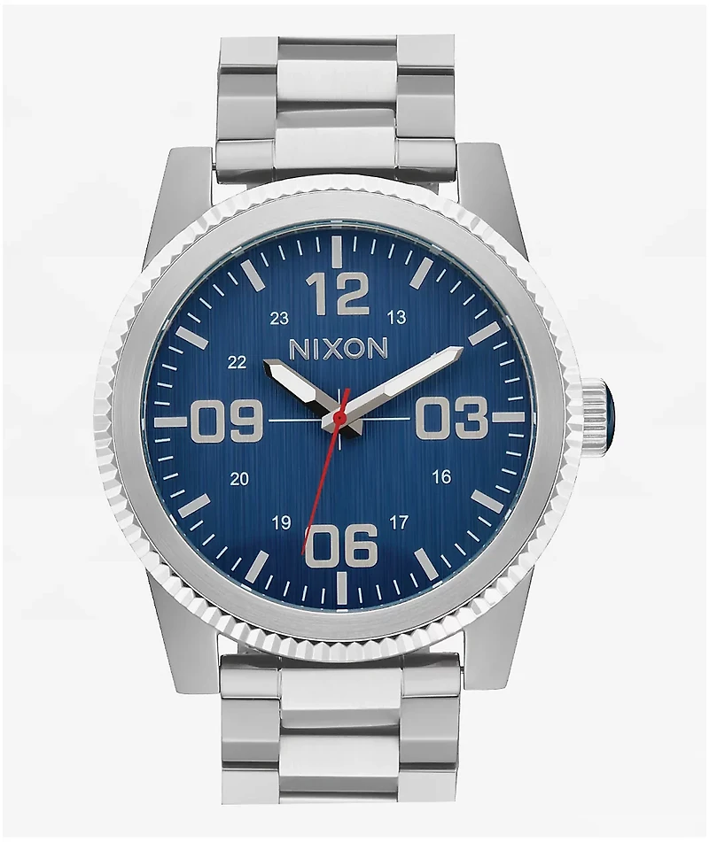 Nixon Corporal Stainless Steel Silver & Indigo Analog Watch