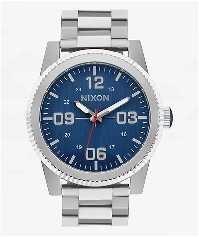 Nixon Corporal Stainless Steel Silver & Indigo Analog Watch