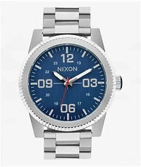 Nixon Corporal Stainless Steel Silver & Indigo Analog Watch