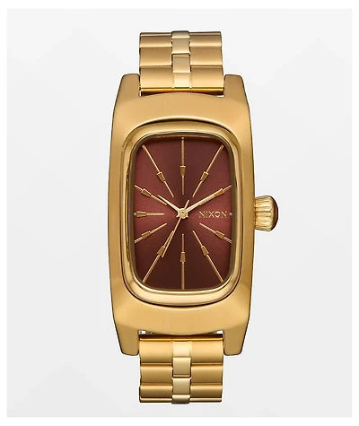 Nixon Frankie Mid Century, Gold & Cognac Analog Watch