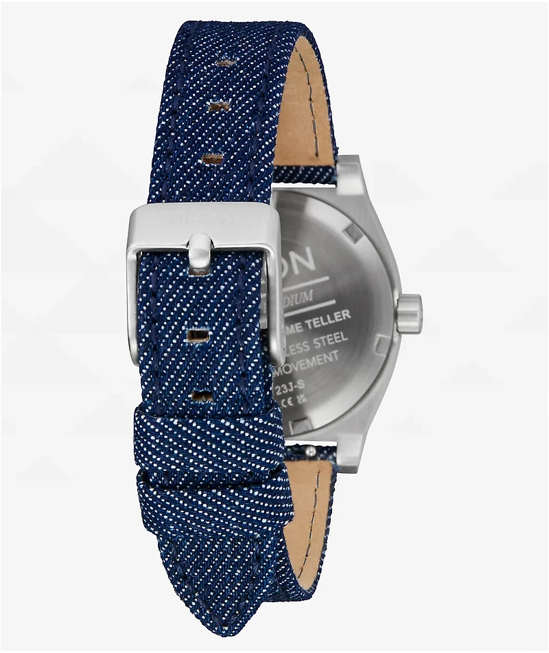 Nixon Medium Time Teller Silver, Indigo & Denim Analog Watch