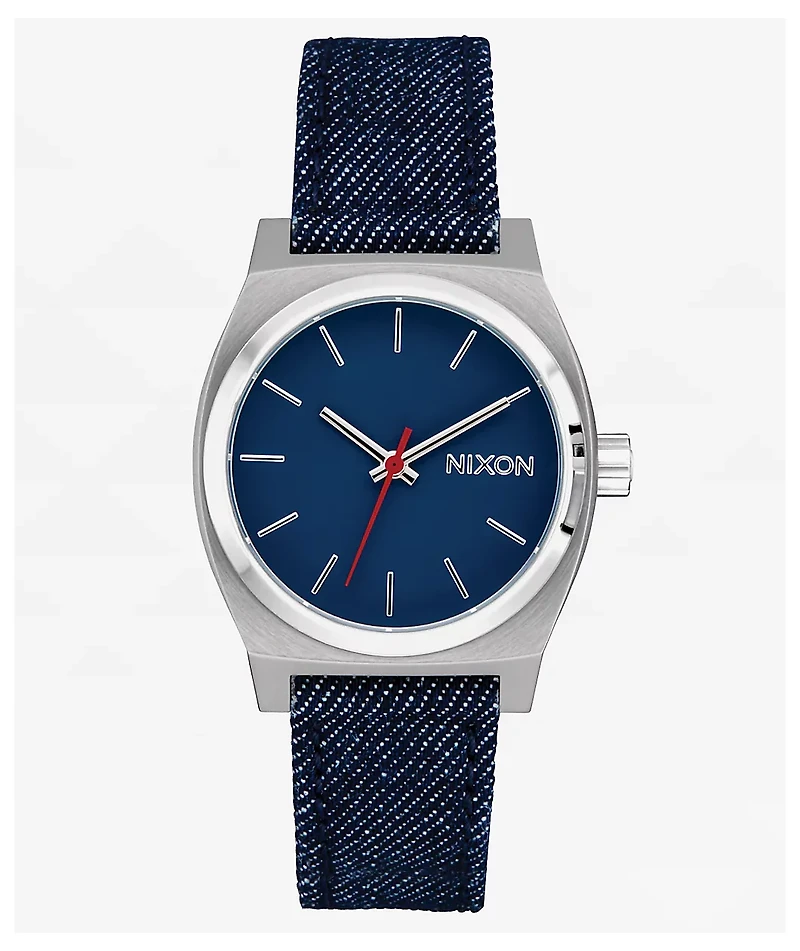 Nixon Medium Time Teller Silver, Indigo & Denim Analog Watch