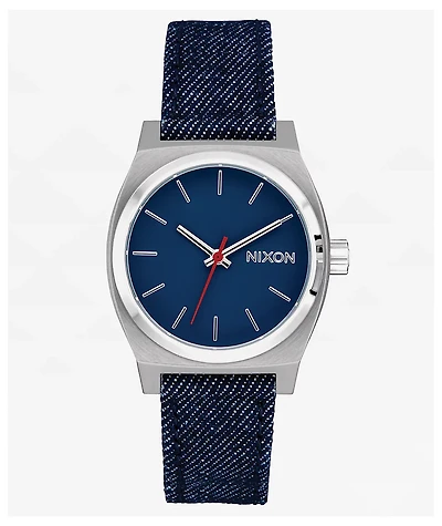 Nixon Medium Time Teller Silver, Indigo & Denim Analog Watch