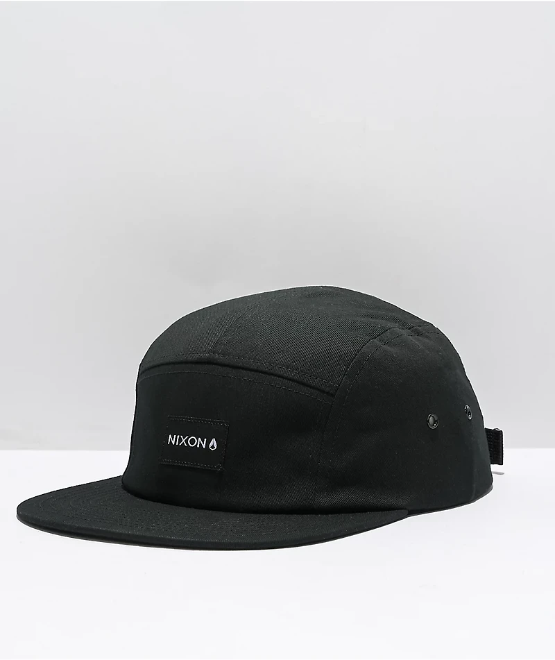 Nixon Mikey Black 5 Panel Snapback Hat