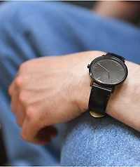 Nixon Porter Leather All Black Analog Watch