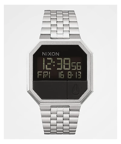 Nixon Re-Run Black & Silver Digital Watch
