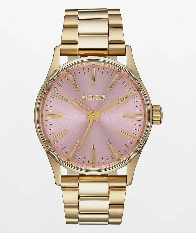 Nixon Sentry 38 SS Light Gold & Pink Watch