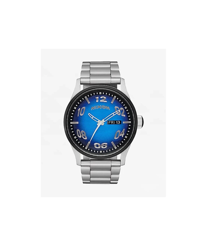 Nixon Sentry Fisheye Silver & Polar Blue Analog Watch