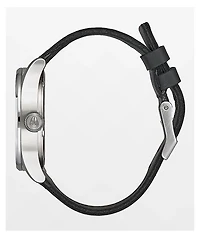 Nixon Sentry Leather All-Silver & Black Analog Watch