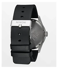 Nixon Sentry Leather All-Silver & Black Analog Watch