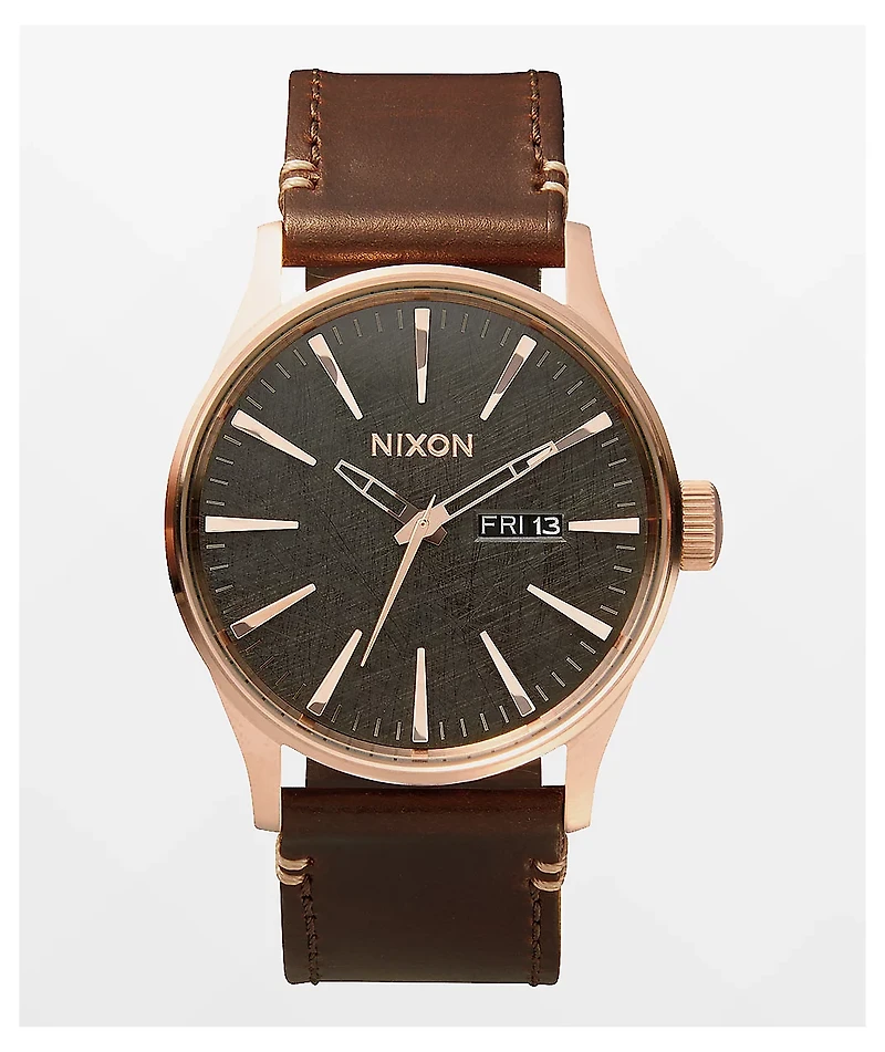 Nixon Sentry Leather Analog Watch