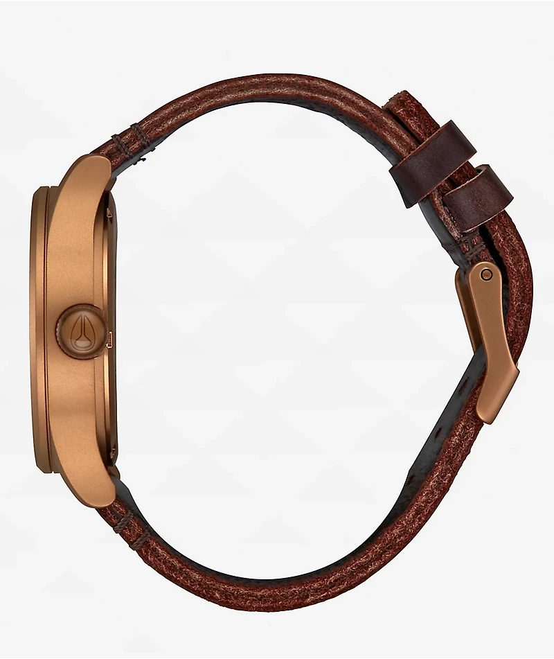 Nixon Sentry Leather Bronze & Black Analog Watch