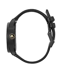 Nixon Sentry Leather Matte Black & Gold Watch