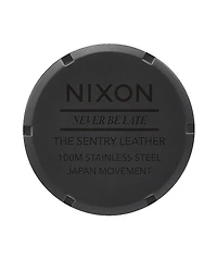 Nixon Sentry Leather Matte Black & Gold Watch
