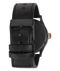 Nixon Sentry Leather Matte Black & Gold Watch
