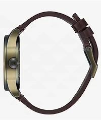 Nixon Sentry Leather Vintage White & Brown Analog Watch