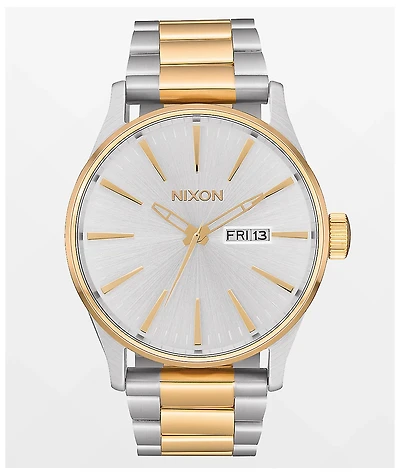 Nixon Sentry SS Gold & Silver Analog Watch