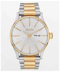 Nixon Sentry SS Gold & Silver Analog Watch