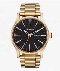 Nixon Sentry SS Yellow Gold & Black Analog Watch