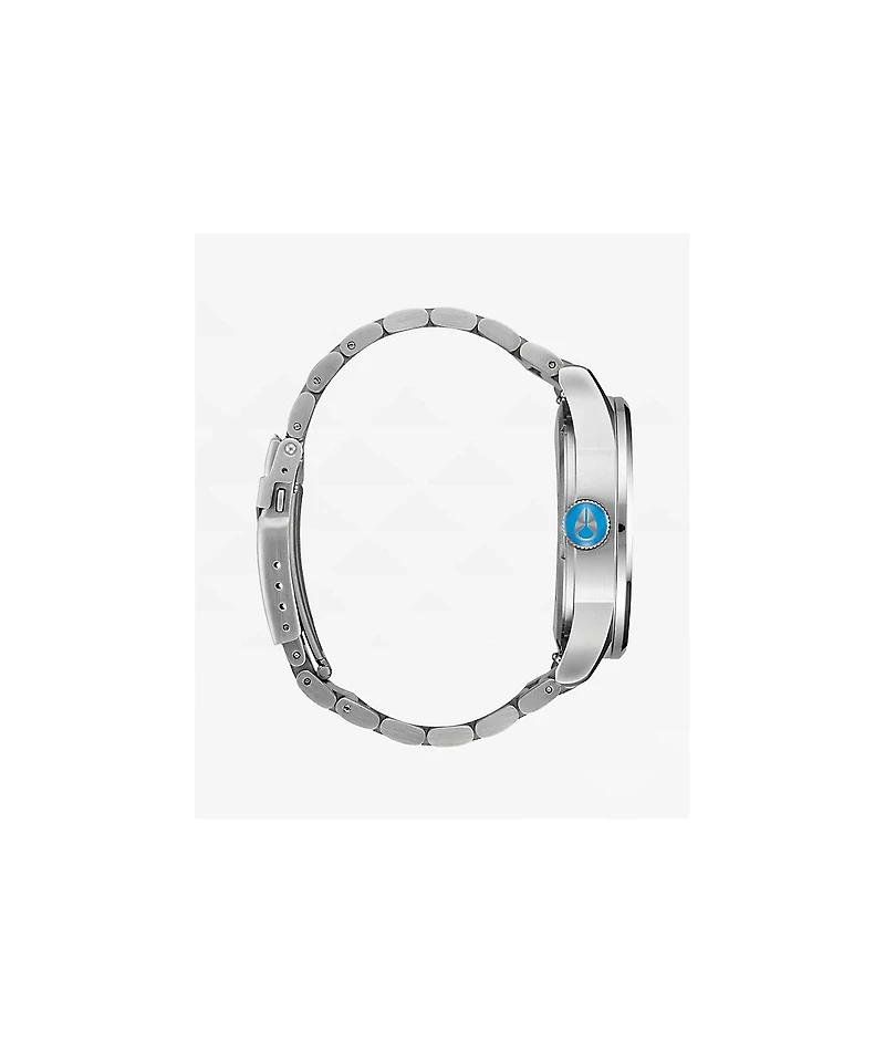 Nixon Sentry Stainless Steel Silver & Byron Blue Ombre Analog Watch
