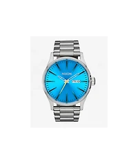 Nixon Sentry Stainless Steel Silver & Byron Blue Ombre Analog Watch