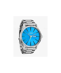 Nixon Sentry Stainless Steel Silver & Byron Blue Ombre Analog Watch