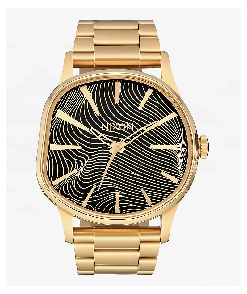 Nixon Sentry Wobble Dim Gold & Black Analog Watch