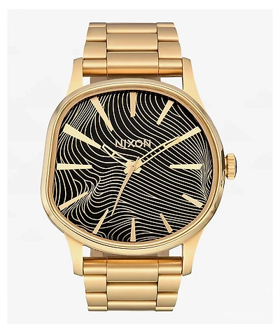 Nixon Sentry Wobble Dim Gold & Black Analog Watch