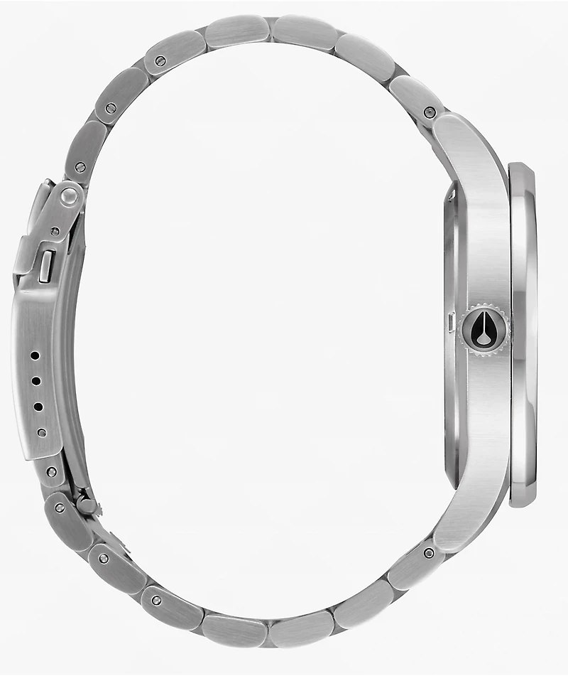 Nixon Sentry Wobble Silver & Black Sunray Analog Watch