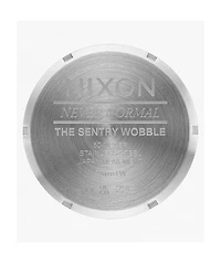 Nixon Sentry Wobble Silver & Black Sunray Analog Watch