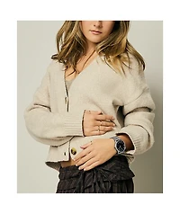 Nixon Sentry Wobble Silver & Black Sunray Analog Watch