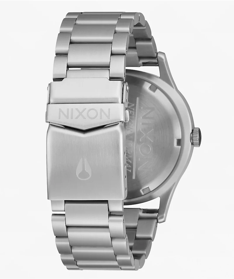 Nixon Sentry Wobble Silver & Black Sunray Analog Watch