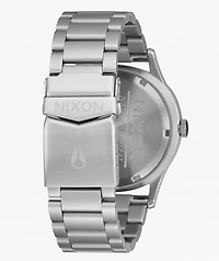 Nixon Sentry Wobble Silver & Black Sunray Analog Watch