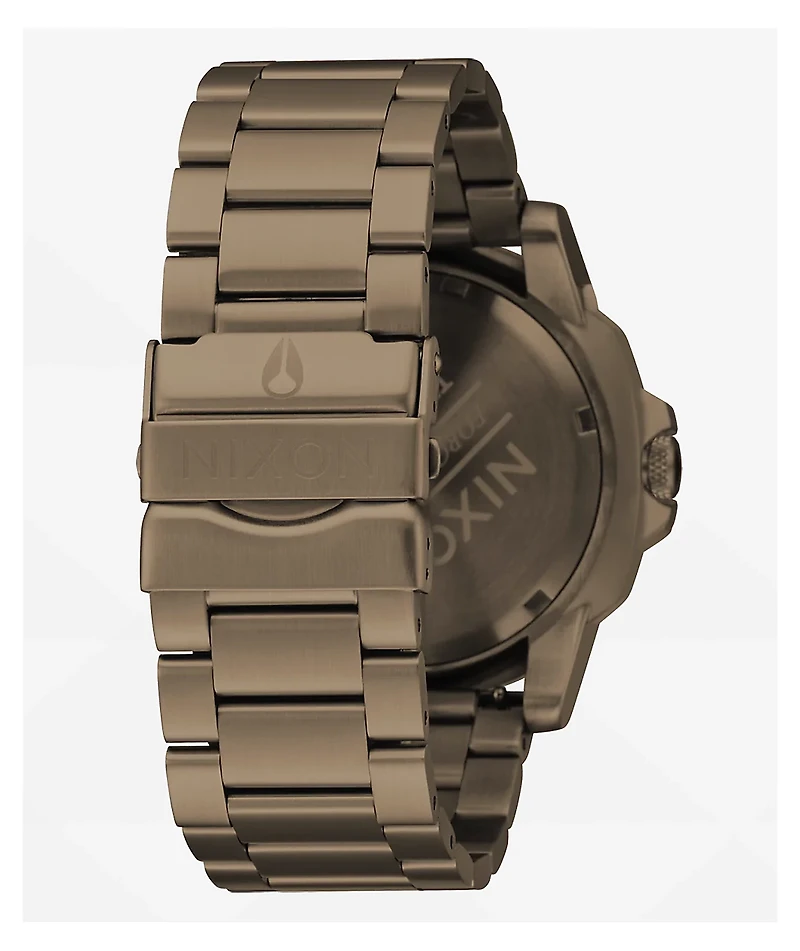 Nixon Smyth 44 Khaki & Red Analog Watch