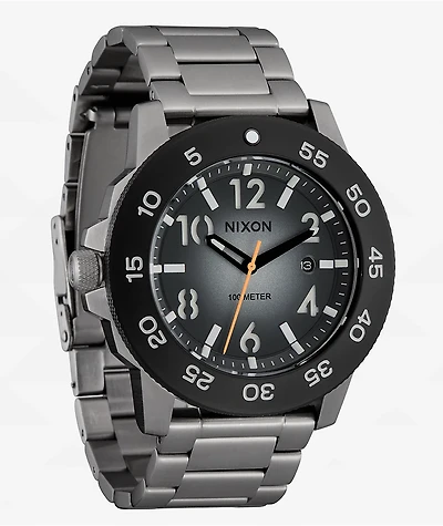 Nixon Smyth 44 Silver & Tunnel Black Ombre Analog Watch
