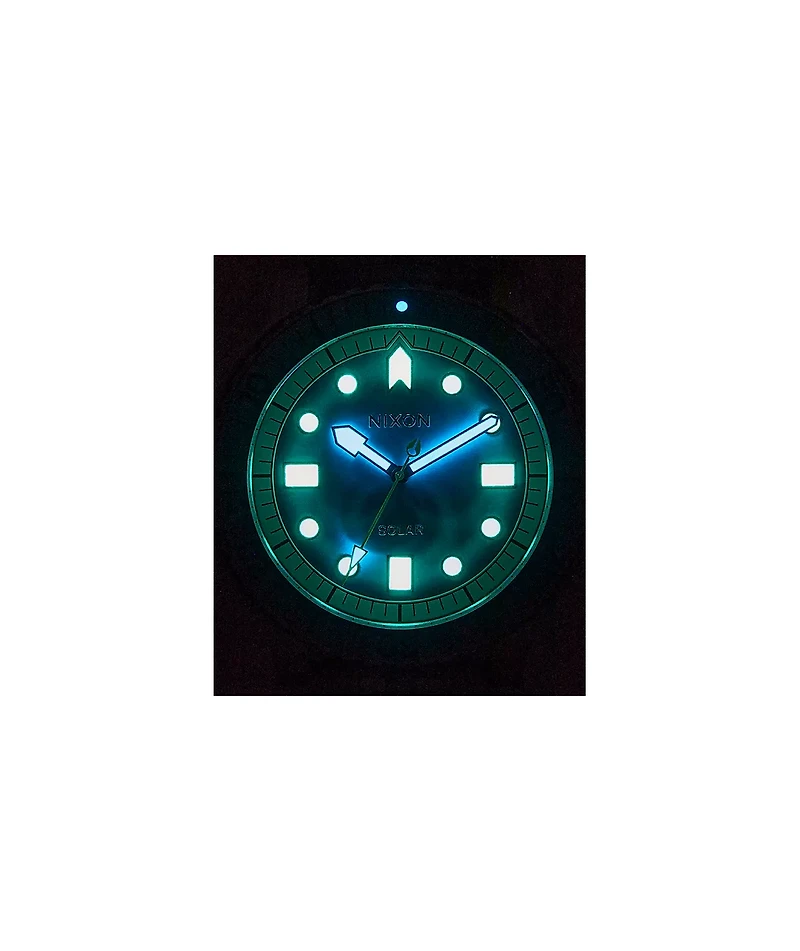 Nixon Stinger 44 Silver, Byron Blue, & Green Analog Watch