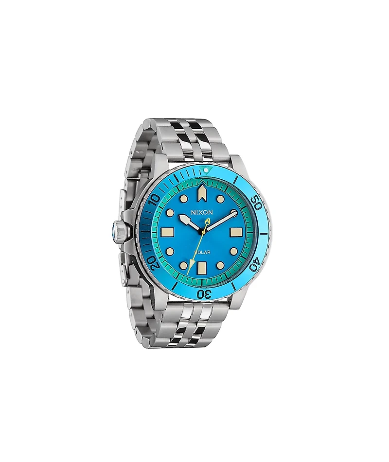 Nixon Stinger 44 Silver, Byron Blue, & Green Analog Watch