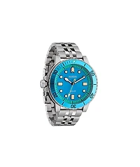 Nixon Stinger 44 Silver, Byron Blue, & Green Analog Watch
