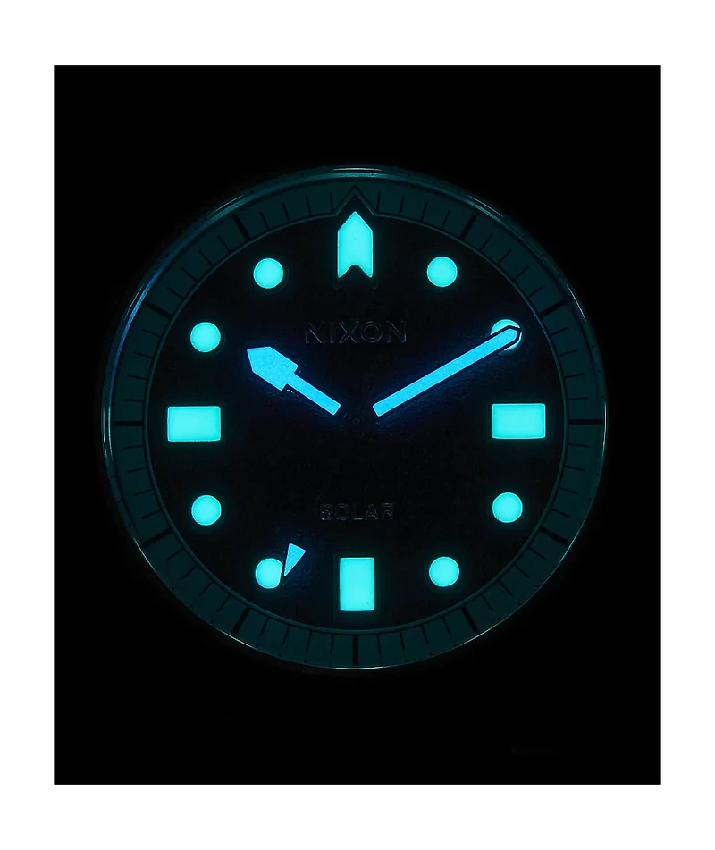 Nixon Stinger 44 Silver & Black Solar Analog Watch