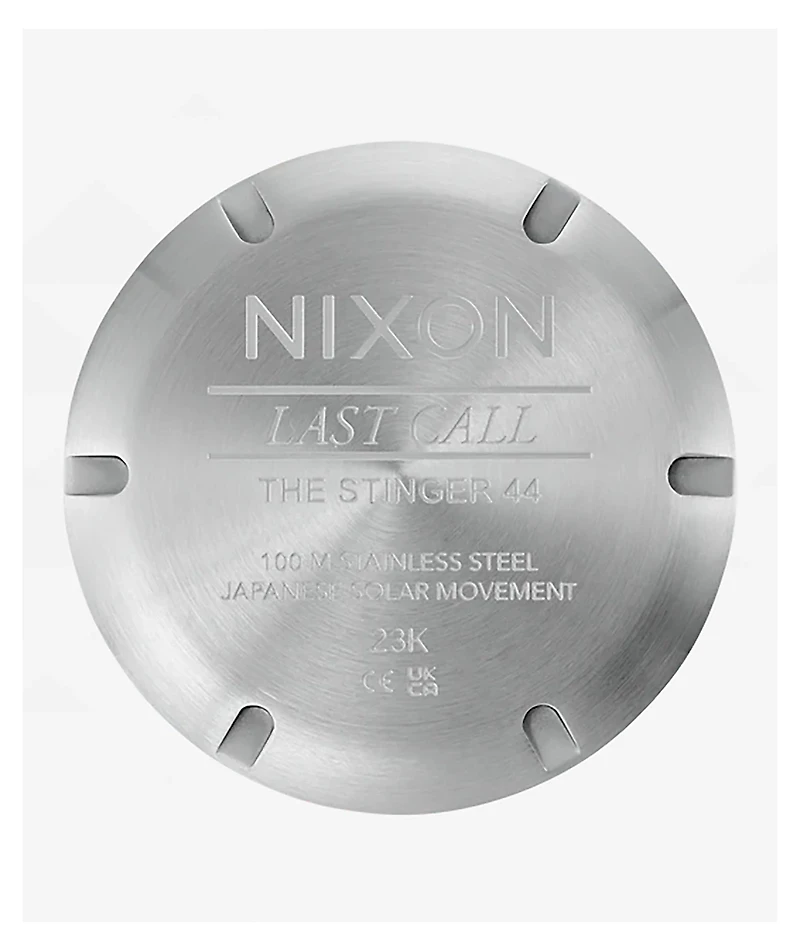 Nixon Stinger 44 Silver & Coral Analog Watch