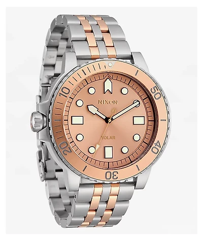 Nixon Stinger 44 Silver & Coral Analog Watch