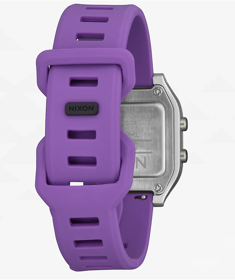 Nixon The Ripper Silver & Purple Digital Watch