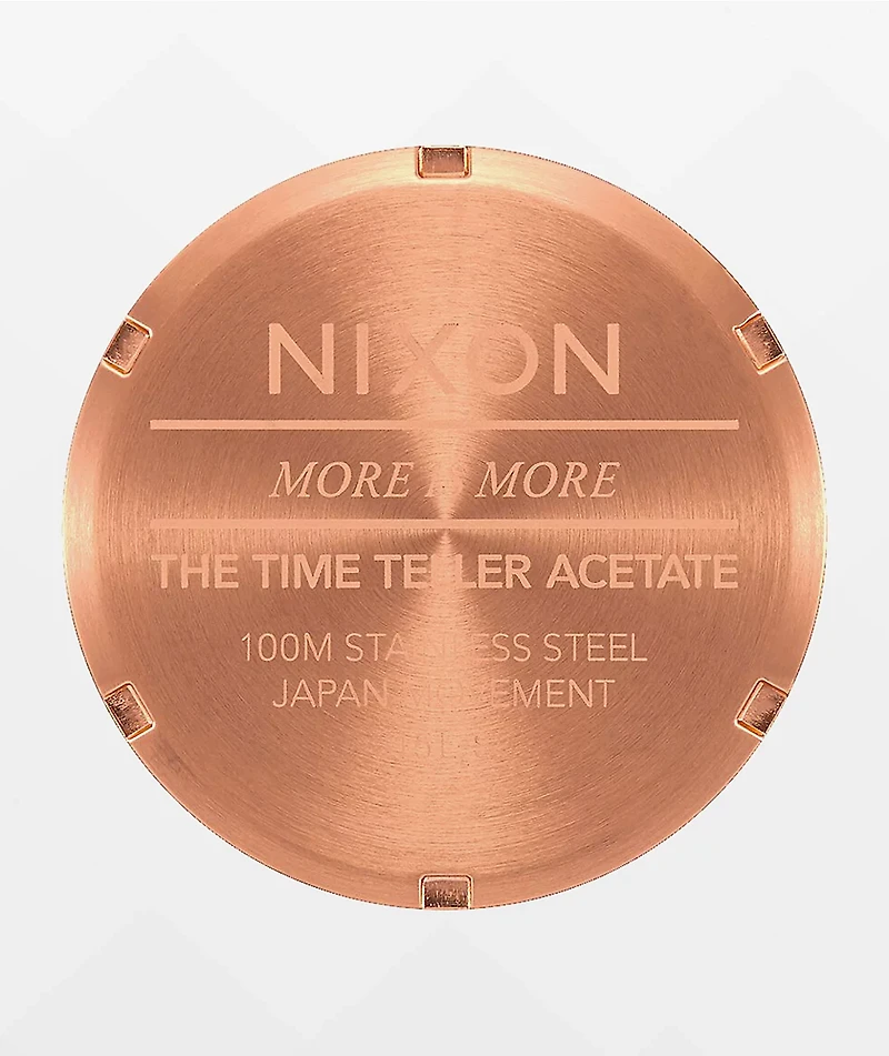 Nixon Time Teller Acetate Pink Tortoiseshell Analog Watch