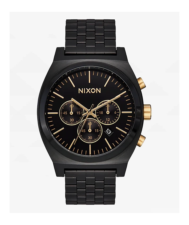 Nixon Time Teller Chrono Black & Gold Analog Watch